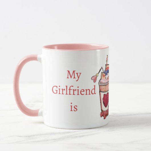 Funny Typography My Girlfriend is Heart Breaker  Tasse (Links)