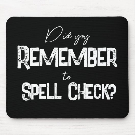 Funny typography simple black & white Mouse Pad Mousepad (Vorne)