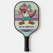 Funny Tyrannosaurus Rex Pink T-Rex Retro Custom Pickleball Schläger (Vorderseite)