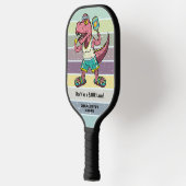 Funny Tyrannosaurus Rex Pink T-Rex Retro Custom Pickleball Schläger (Links)