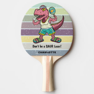 Funny Tyrannosaurus Rex Pink T-Rex Retro Custom Tischtennis Schläger