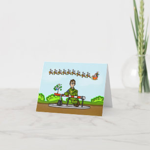 Funny U.S. Border Patrol Agent & Santa Sleigh Card Karte