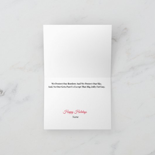 Funny U.S. Border Patrol Agent & Santa Sleigh Card Karte (Innenseite)