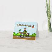 Funny U.S. Border Patrol Agent & Santa Sleigh Card Karte (Vorderseite)