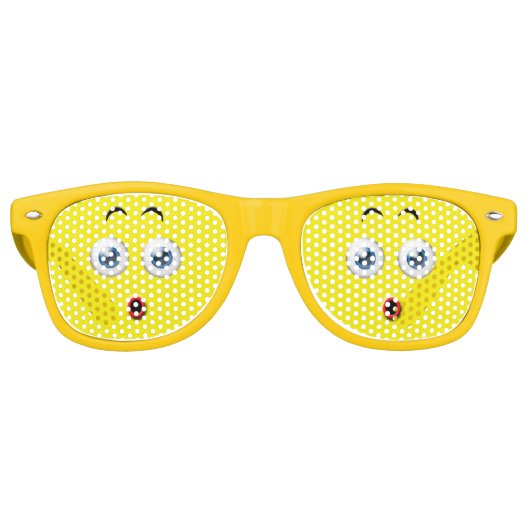 Funny Überrasched Emoji Yellow Partybrille (Vorderseite)