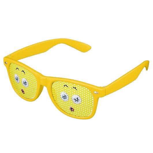 Funny Überrasched Emoji Yellow Partybrille (Schrägansicht)