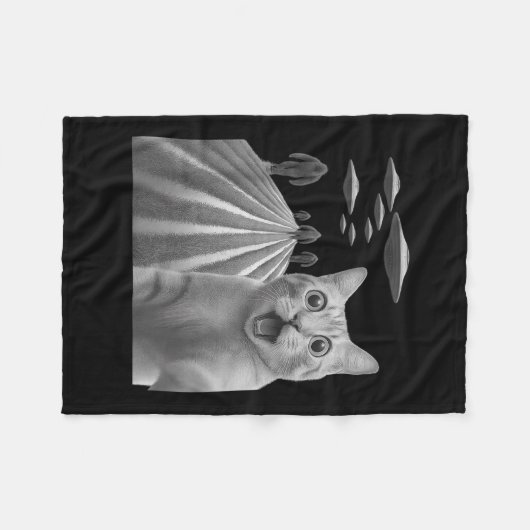 Funny überraschend beängstigend Katze Selfie mit B Fleecedecke (Vorderseite (Horizontal))