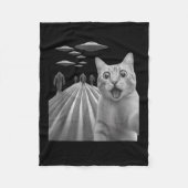 Funny überraschend beängstigend Katze Selfie mit B Fleecedecke (Vorderseite)