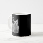 Funny überraschend beängstigend Katze Selfie mit B Kaffeetasse (Vorderseite Links)