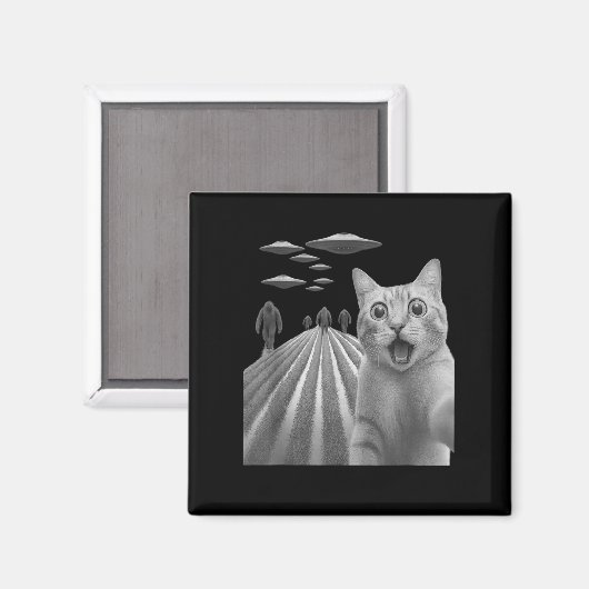Funny überraschend beängstigend Katze Selfie mit B Magnet (Vorderseite/Rückseite)