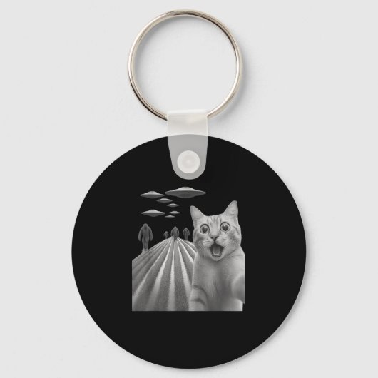Funny überraschend beängstigend Katze Selfie mit B Schlüsselanhänger (Vorderseite)