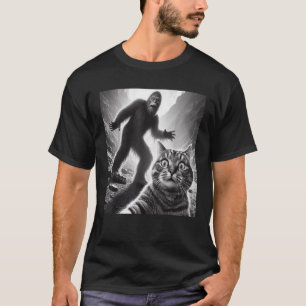 Funny überraschend beängstigend Katze Selfie mit S T-Shirt