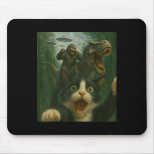 Funny überraschend beängstigend Katze Selfie T-rex Mousepad