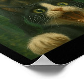 Funny überraschend beängstigend Katze Selfie T-rex Poster (Ecke)