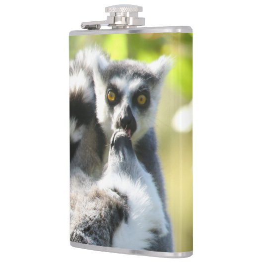 Funny überraschend Lemurs von Madagaskar Flachmann (Links)