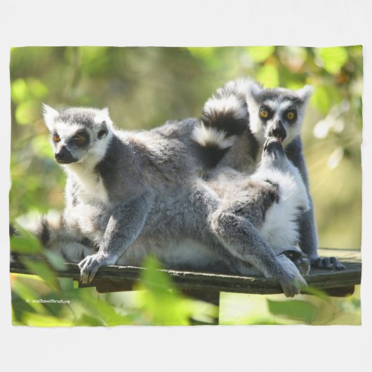 Funny überraschend Lemurs von Madagaskar Fleecedecke (Vorderseite (Horizontal))