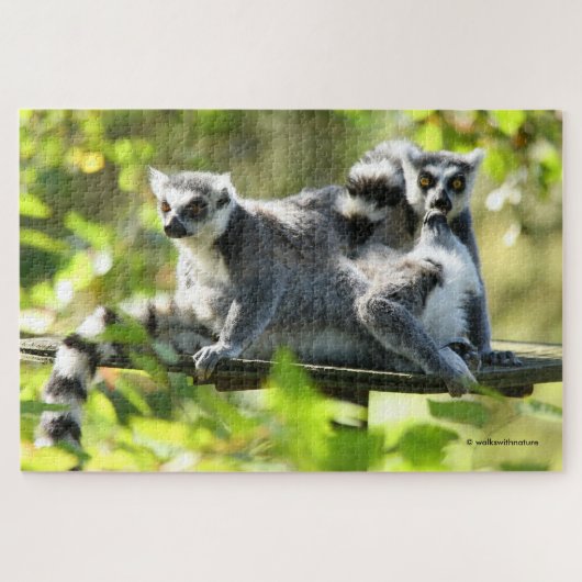 Funny überraschend Lemurs von Madagaskar Puzzle (Horizontal)