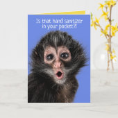 Funny überraschend Monkey Hand Sanitizer Gruß Karte (Gelbe Blume)