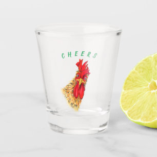 Funny Überraschend Neugierige Rooster - Cheers Schnapsglas