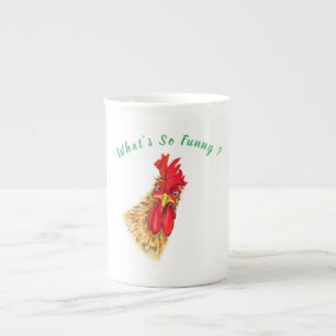 Funny überraschend Neugierige Rooster - Custom Te Porzellantasse
