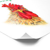 Funny überraschend Neugierige Rooster - Custom Tex Fotodruck (Ecke)