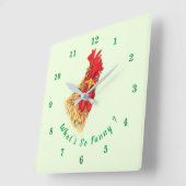 Funny überraschend Neugierige Rooster - Custom Tex Quadratische Wanduhr (Winkel)