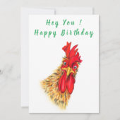 Funny Überraschend Neugierige Rooster - Happy Birt (Vorderseite)