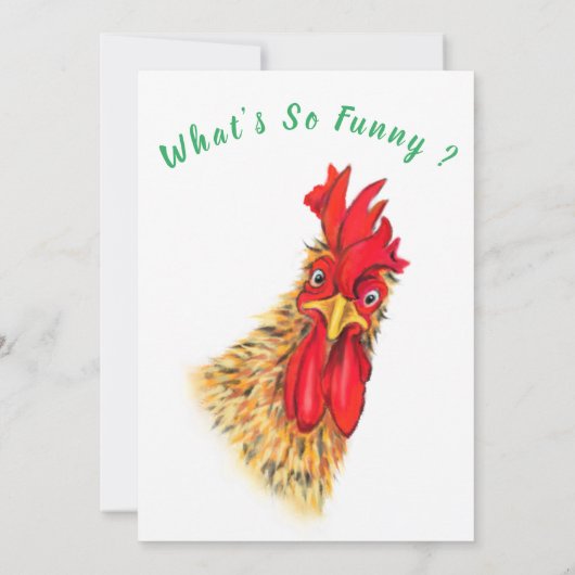 Funny Überraschend Neugierige Rooster - Happy Birt (Rückseite)