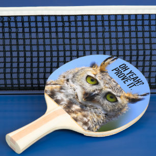 Funny überraschend Schöne große Horned Owl Tischtennis Schläger