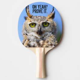 Funny überraschend Schöne große Horned Owl Tischtennis Schläger