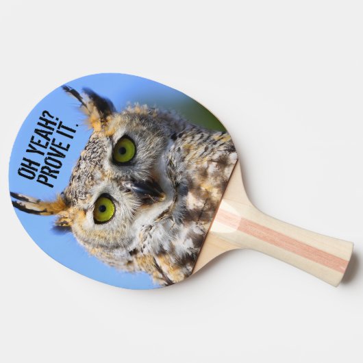 Funny überraschend Schöne große Horned Owl Tischtennis Schläger (Seitenansicht)
