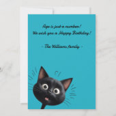 Funny überrascht schwarze Katze Wie alt blau (Rückseite)