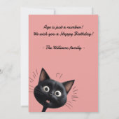 Funny überrascht schwarze Katze Wie alt pink (Rückseite)