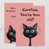 Funny überrascht schwarze Katze Wie alt pink (Vorne/Hinten)