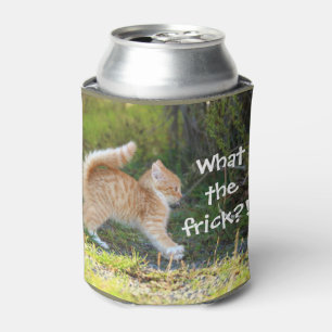 Funny Überraschte Katze. Was für ein Fregal? Dosenkühler
