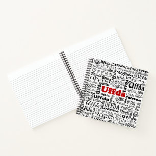 Funny Uffda Norwegischer Ausdruck Schwarz & Roter  Notizblock