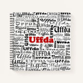 Funny Uffda Norwegischer Ausdruck Schwarz & Roter  Notizblock (Vorderseite)