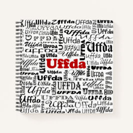 Funny Uffda Norwegischer Ausdruck Schwarz & Roter  Notizblock
