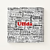 Funny Uffda Norwegischer Ausdruck Schwarz & Roter  Notizblock (Rückseite)