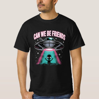 Funny UFO Alien Friends T - Shirt