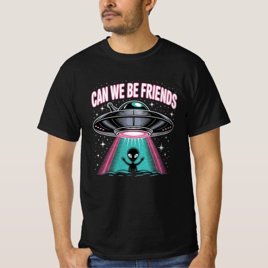 Funny UFO Alien Friends T - Shirt (Vorderseite)