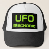 Funny UFO Alien Herren Mechanic Hat Geschenk Truckerkappe (Vorderseite)