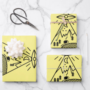 Funny Ufo ,Area 51, Alien Abduction Geschenkpapier Set