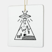 Funny Ufo ,Area 51, Alien Abduction Keramikornament (Links)