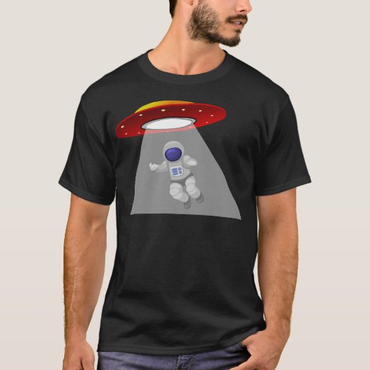 Funny Ufo Astronautenentführung T-Shirt (Vorderseite)