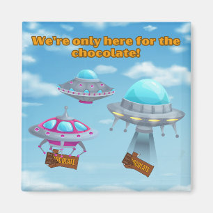 Funny UFO Design für Schokoladenliebhaber Magnet