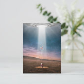 Funny UFO Entführung Tricycle Postkarte (Stehend Vorderseite)