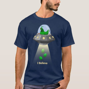 Funny UFO Green Chicken Egg Alien Entführung T-Shirt