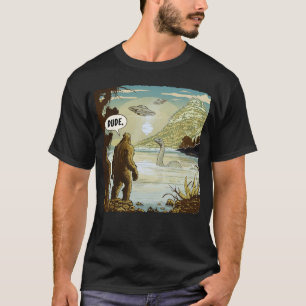 Funny UFOs Bigfoot Sasquatch Introvert Loch Ness T-Shirt