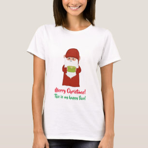 Funny Uggli Christmas Gnome Dressed in Red on Whit T-Shirt